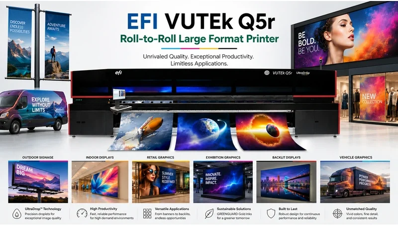 EFI VUTEk Q5r Roll-to-Roll Large Format Printer