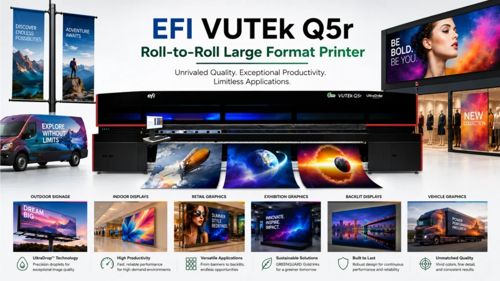 EFI VUTEk Q5r Roll-to-Roll Large Format Printer