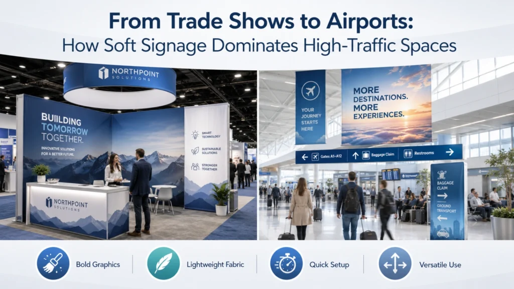 From Trade Shows to Airports How Soft Signage Dominates High-Traffic Spaces