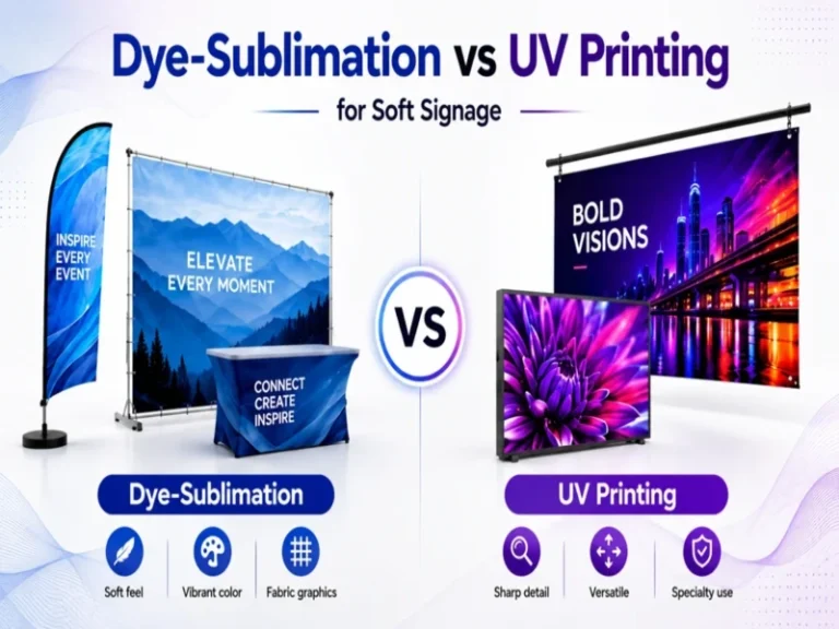 Dye-Sublimation vs UV Printing for Soft Signage